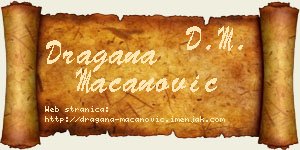 Dragana Macanović vizit kartica